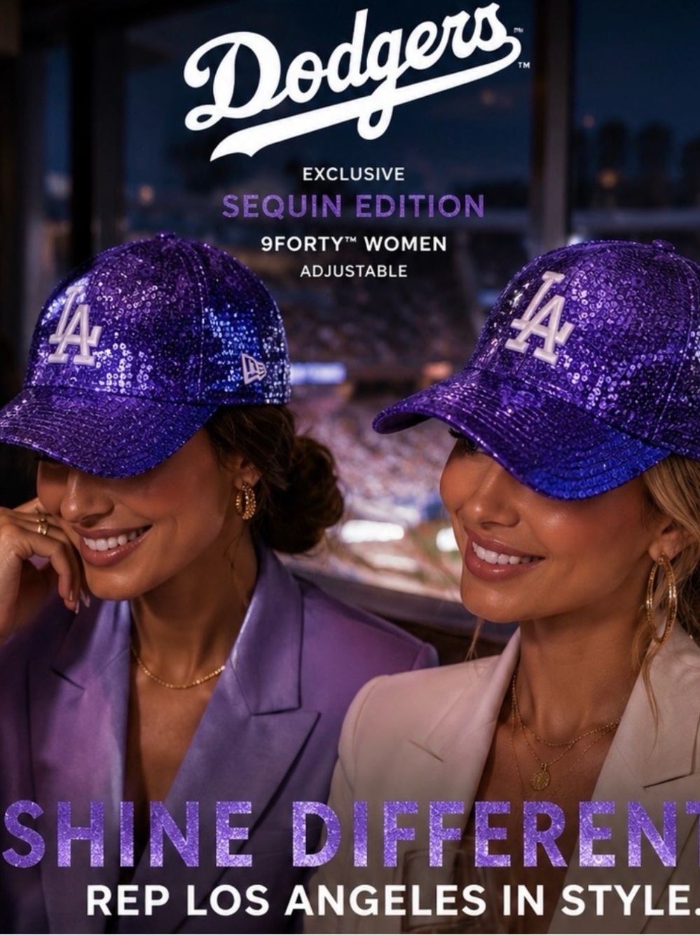 LA dodgers Sequin women’s Baseball Cap